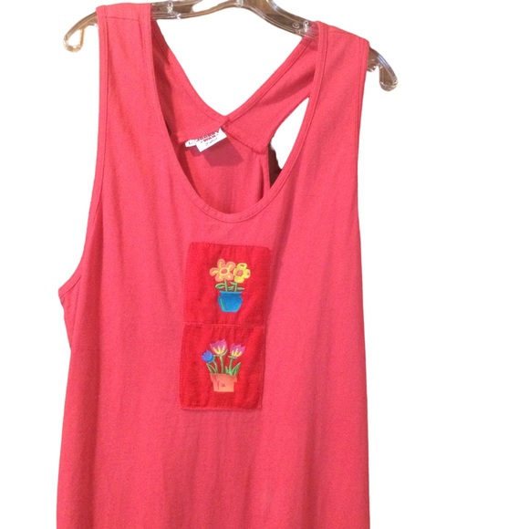 Johnny Was Vintage Red Tank Top Maxi Dress Size Large - Picture 2 of 12